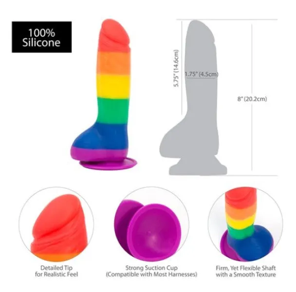 BMS Enterprises Dildos Addiction Justin 8 Rainbow Dildo