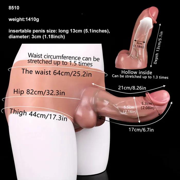 Safystyle Female Sex Toys Huge Realistic Strap on Hollow Dildo for men Wearable Penis Sleeve Pants For Men Women Gay Lesbian Adult Silicone Sex Toys