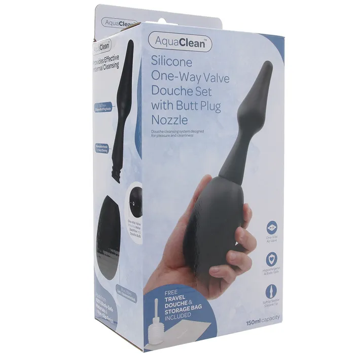 Male Sex Toys XGen AquaClean 150ml Silicone Douche with Plug Nozzle
