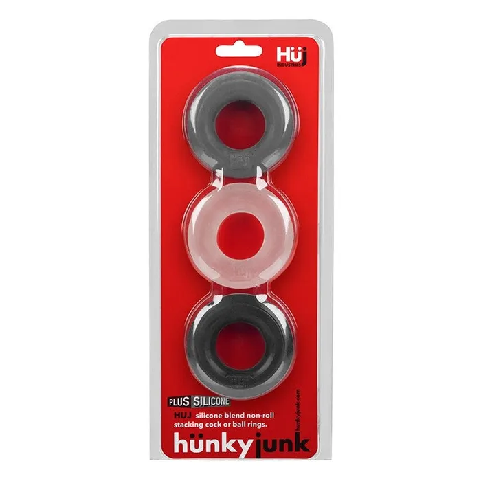 HunkyJunk HUJ Cock Ring 3 Pack Stone Ice HunkyJunk Male Sex Toys HunkyJunk HUJ Cock Ring 3 Pack Stone Ice HunkyJunk Male Sex Toys