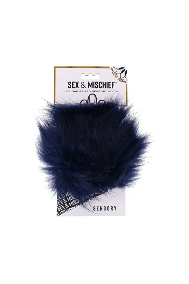 Sex Mischief Vibrators Sex Mischief Cougar Spiked Sensory Glove Blue