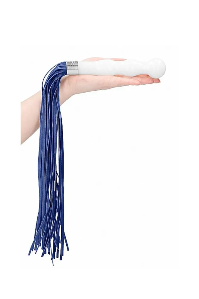 Shots Toys Shots Toys Chrystalino Whipster Glass Whip Dildo White Dildos