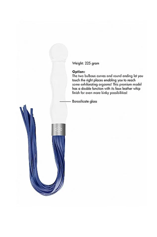 Shots Toys Shots Toys Chrystalino Whipster Glass Whip Dildo White Dildos